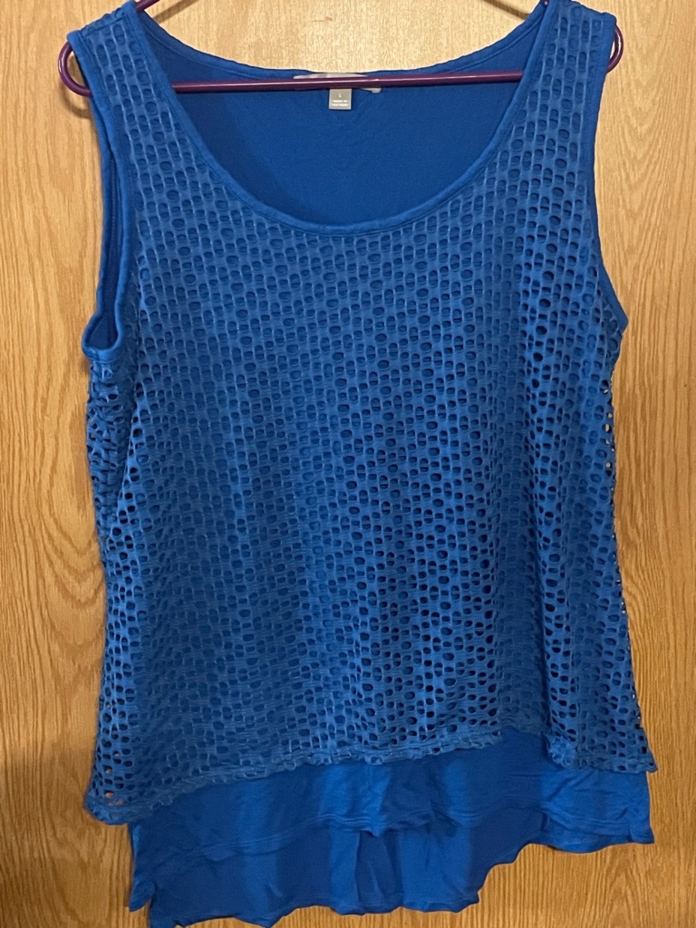 Valerie Stevens Royal Blue Layered Lace Tank